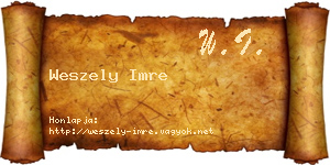 Weszely Imre névjegykártya